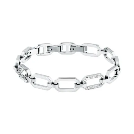 Bransoletka Karl Lagerfeld CRYSTALS KLAYC31 srebrna z kryształkami i logo