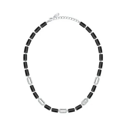 Naszyjnik Karl Lagerfeld CRYSTALS KLAYC03 srebrny z czarnymi kryształkami