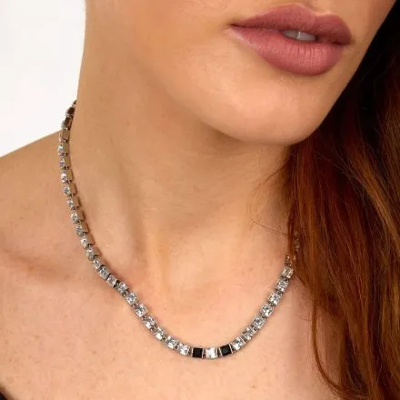 Naszyjnik Karl Lagerfeld CRYSTALS KLAYC06 srebrny z białymi kryształkami