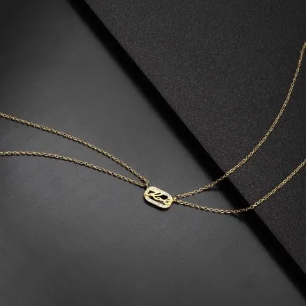 Naszyjnik Karl Lagerfeld CRYSTALS KLAYC12 złoty z błyszczącą zawieszką logo