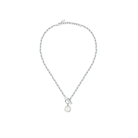 Naszyjnik Karl Lagerfeld PEARL KLAYR04 srebrny z białą perełką i logo
