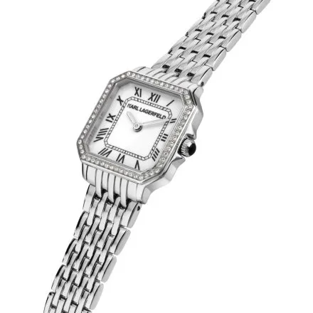 Zegarek Karl Lagerfeld ICON SQUARE R0553110506 srebrny z białą tarczą