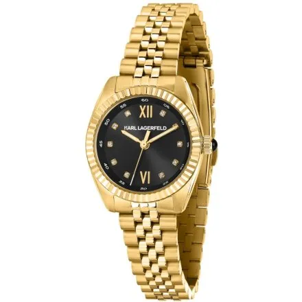 Zegarek Karl Lagerfeld TIMELESS CODE MINI R0553109502 złoty z czarną tarczą