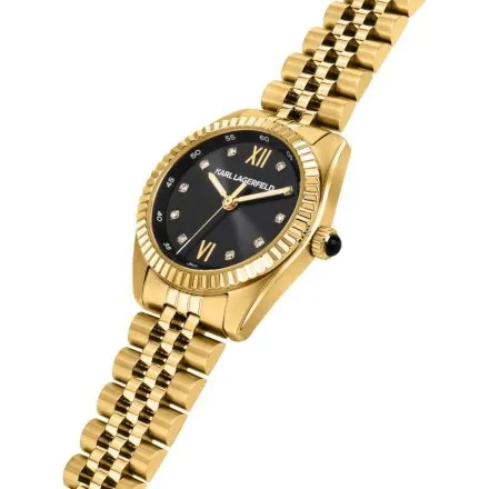 Zegarek Karl Lagerfeld TIMELESS CODE MINI R0553109502 złoty z czarną tarczą