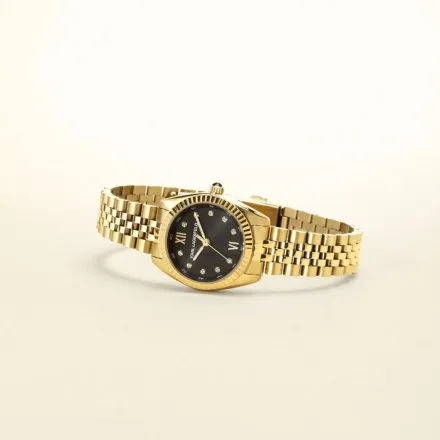 Zegarek Karl Lagerfeld TIMELESS CODE MINI R0553109502 złoty z czarną tarczą