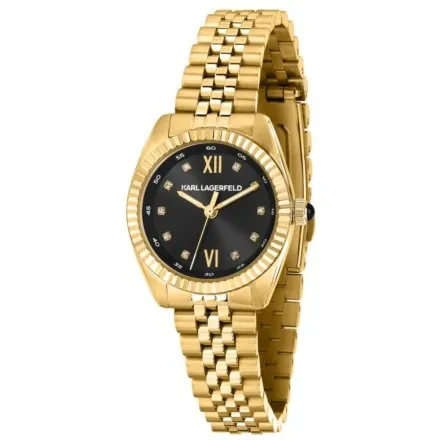 Zegarek Karl Lagerfeld TIMELESS CODE MINI R0553109502 złoty z czarną tarczą