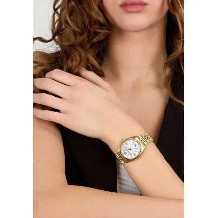 Zegarek Karl Lagerfeld TIMELESS CODE R0553108505 złoty z perłową tarczą
