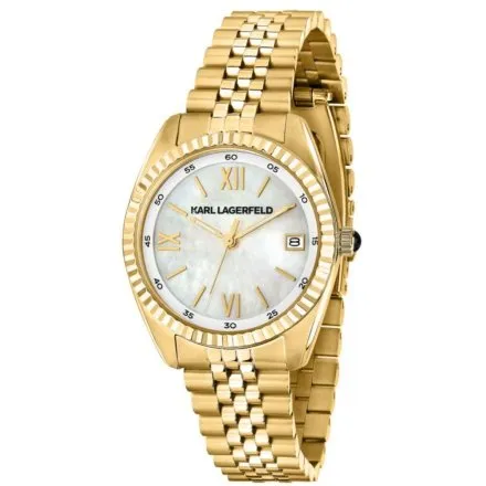 Zegarek Karl Lagerfeld TIMELESS CODE R0553108505 złoty z perłową tarczą