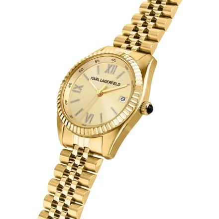 Zegarek Karl Lagerfeld TIMELESS CODE R0553108504 złoty na bransolecie