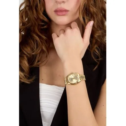 Zegarek Karl Lagerfeld TIMELESS CODE R0553108504 złoty na bransolecie
