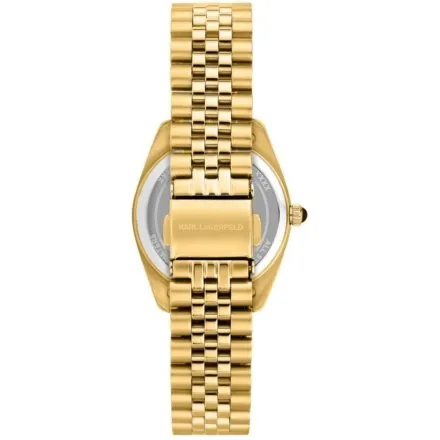 Zegarek Karl Lagerfeld TIMELESS CODE R0553108503 złoty z czarną perłową tarczą