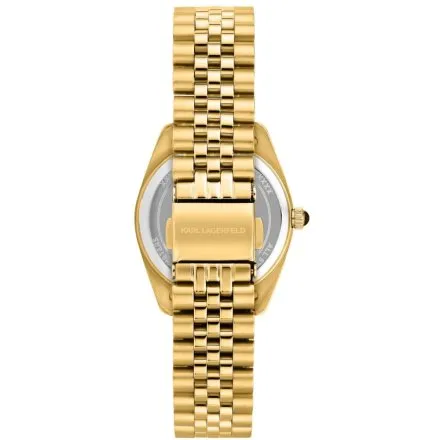 Zegarek Karl Lagerfeld TIMELESS CODE R0553108503 złoty z czarną perłową tarczą