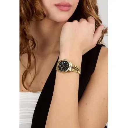 Zegarek Karl Lagerfeld TIMELESS CODE R0553108503 złoty z czarną perłową tarczą