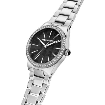 Zegarek Karl Lagerfeld HAMBURG R0553105511 srebrny z czarną tarczą
