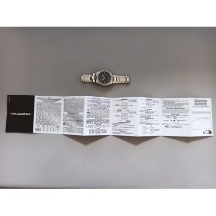 Zegarek Karl Lagerfeld HAMBURG R0553105511 srebrny z czarną tarczą