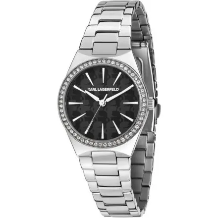 Zegarek Karl Lagerfeld HAMBURG R0553105511 srebrny z czarną tarczą