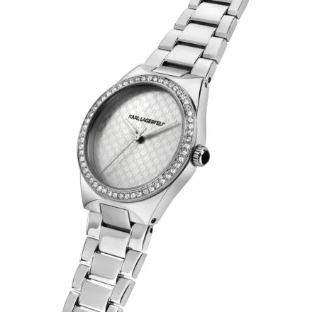 Zegarek Karl Lagerfeld HAMBURG R0553105509 srebrny z kryształkami na kopercie