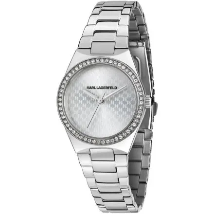 Zegarek Karl Lagerfeld HAMBURG R0553105509 srebrny z kryształkami na kopercie