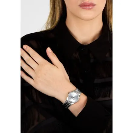 Zegarek Karl Lagerfeld HAMBURG R0553105509 srebrny z kryształkami na kopercie