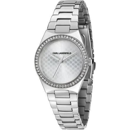 Zegarek Karl Lagerfeld HAMBURG R0553105509 srebrny z kryształkami na kopercie