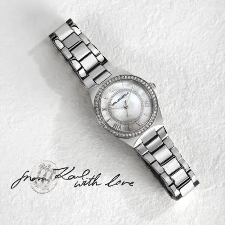 Zegarek Karl Lagerfeld HAMBURG R0553105506 srebrny z masą perłową na tarczy