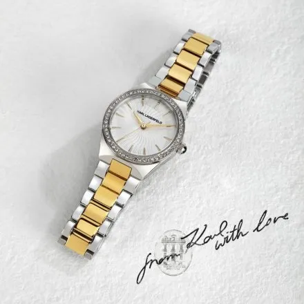Zegarek Karl Lagerfeld HAMBURG R0553105505 złoto-srebrny z kryształkami na kopercie