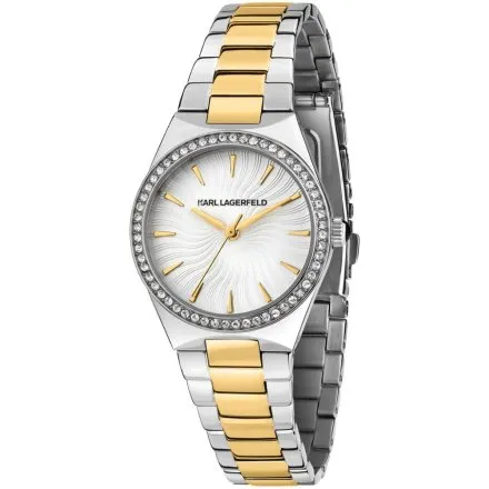 Zegarek Karl Lagerfeld HAMBURG R0553105505 złoto-srebrny z kryształkami na kopercie