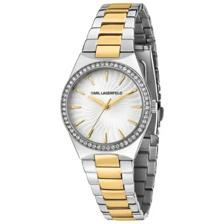 Zegarek Karl Lagerfeld HAMBURG R0553105505 złoto-srebrny z kryształkami na kopercie