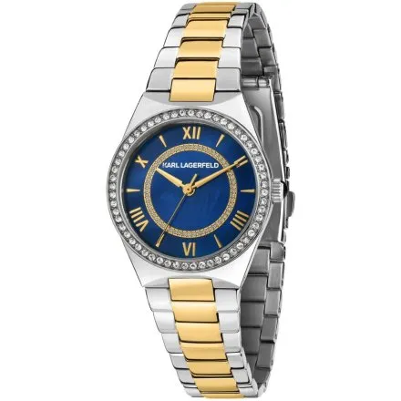 Zegarek Karl Lagerfeld HAMBURG R0553105504 złoto-srebrny z granatową tarczą