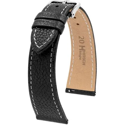 Czarny pasek do zegarka 20 mm HIRSCH Bologna 01802050-2-20 (L)