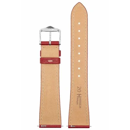 Czerwony pasek do zegarka 19 mm HIRSCH Bologna 01802060-2-19 (L)