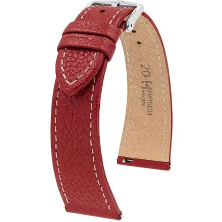 Czerwony pasek do zegarka 20 mm HIRSCH Bologna 01802060-2-20 (L)