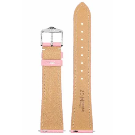 Różowy pasek do zegarka 19 mm HIRSCH Bologna 01802022-2-19 (L)