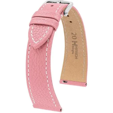 Różowy pasek do zegarka 19 mm HIRSCH Bologna 01802022-2-19 (L)