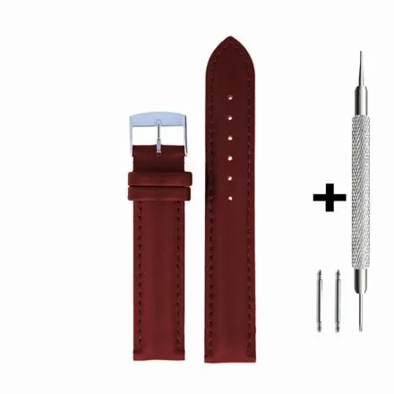 Bordowy pasek 16 mm skórzany DILOY 302.16.04 + GRATIS dwa teleskopy i narzędzie