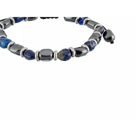 Bransoletka męska z lapis lazuli i hematytem Pacific ST-009-S3