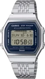 Casio Vintage Bluetooth zegarek retro z krokomierzem srebrny niebieski ABL-100WE-2AEF