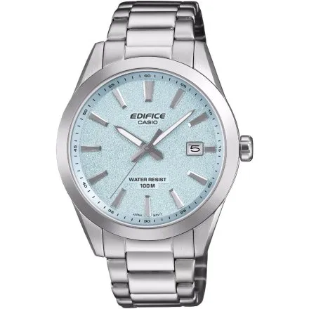 Casio Edifice Classic EFV-160D-2BVEF zegarek męski na bransolecie z błękitną tarczą
