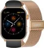 GRAVITY GT28-5 prostokątny czarno-złoty smartwatch do rozmów
