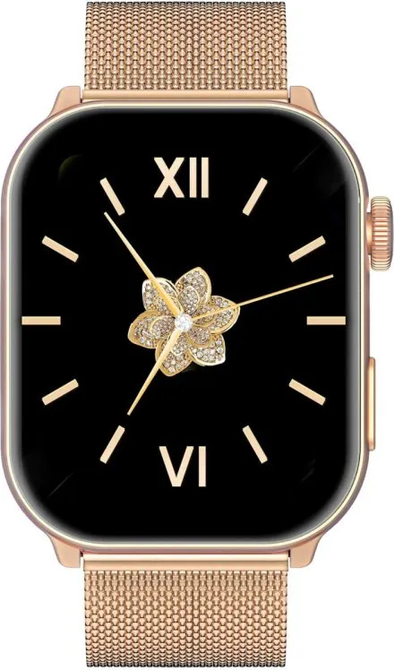 GRAVITY GT28-5 prostokątny czarno-złoty smartwatch do rozmów