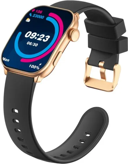 GRAVITY GT28-5 prostokątny czarno-złoty smartwatch do rozmów