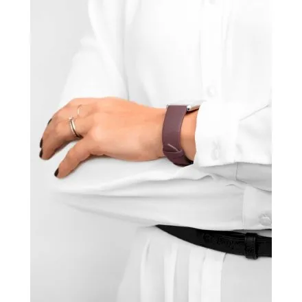 Burgundowy pasek do zegarka 18 mm HIRSCH Cashmere 03902161-2-18 (M)