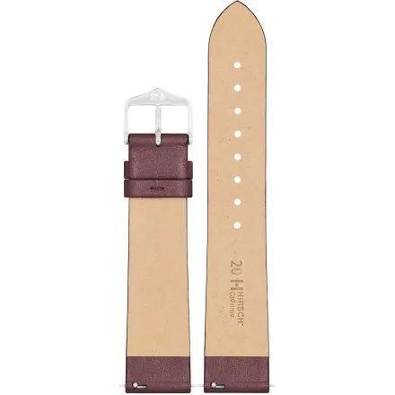 Burgundowy pasek do zegarka 20 mm HIRSCH Cashmere 03902161-2-20 (M)