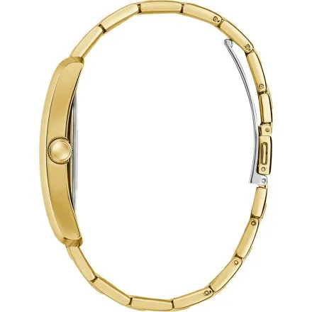 Guess Clyde zegarek męski na bransolecie złoty z czarną tarczą GW0896G2
