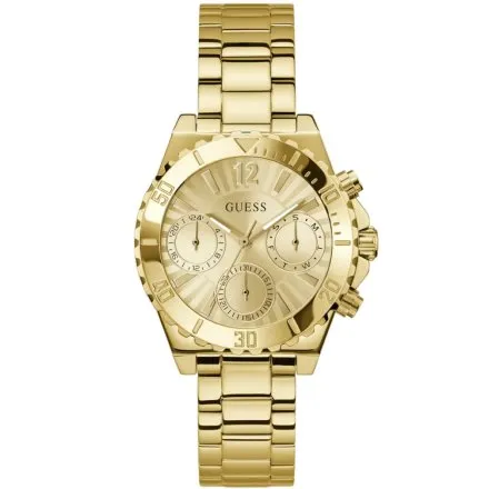 Złoty zegarek Męski Guess Phoebe z bransoletą multidatownik GW0696L4