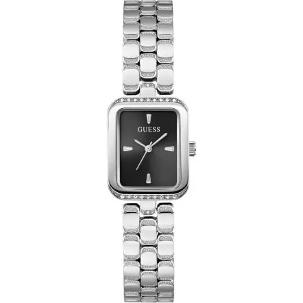 Guess Isla prostokątny zegarek damski srebrny na bransolecie GW0865L7