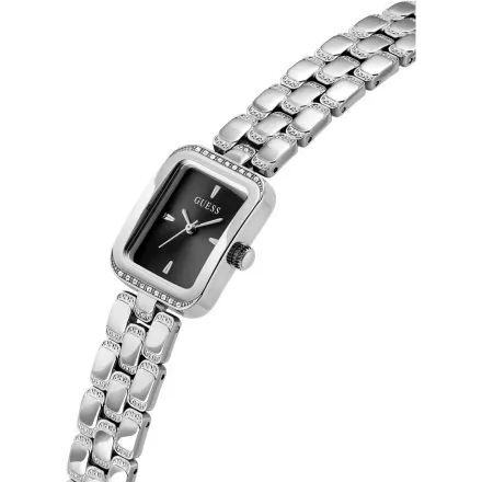 Guess Isla prostokątny zegarek damski srebrny na bransolecie GW0865L7