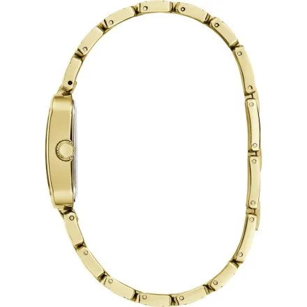Guess Isla prostokątny zegarek damski złoty z zieloną tarczą GW0865L8