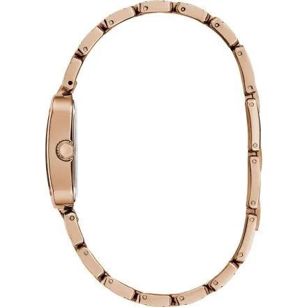 Guess Isla prostokątny zegarek damski różowozłoty na bransolecie GW0865L3