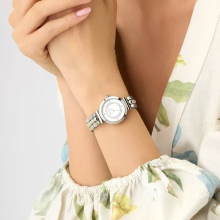 Guess Leena zegarek damski srebrny ze srebrną tarczą na bransolecie GW0994L1